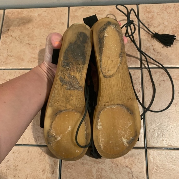 Steve Madden Shannnon Platform Leather Sandals Black size 10 - Picture 11 of 14